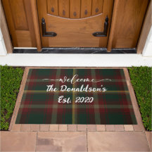 Customize Maple Leaf Tartan Green Home Welcome