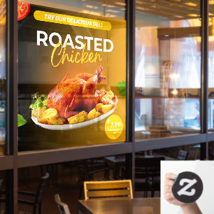 Customize Market Deli Roasted Chicken Price Promo Window Cling