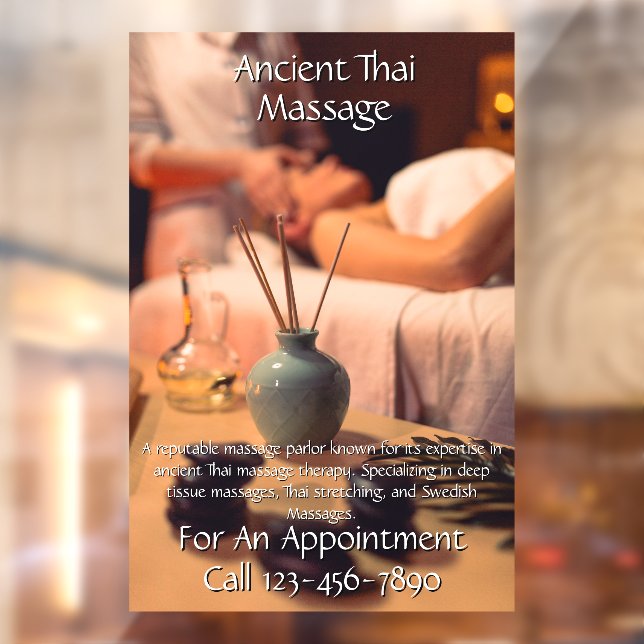 Customize Massage Studio Business 2  Window Cling (Sheet 2)