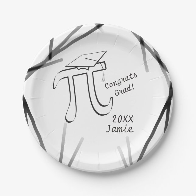 Customize Math Pi Grad Paper Plate (Front)