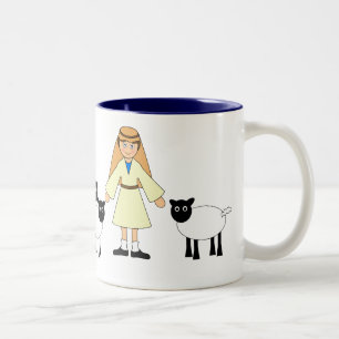 Customize Me -- Children's Nativity Shepherd Boy Two-Tone Coffee Mug