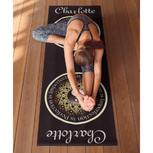 (Customize me) Yin Yang Black Workout, Pilates and Yoga Mat