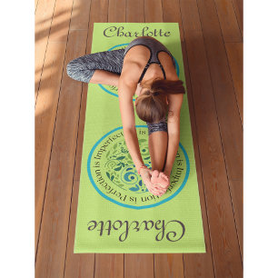 (Customize me) Yin Yang Olive Workout, Pilates and Yoga Mat