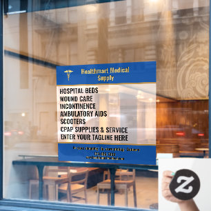Customize Medical Supply Shop Product List Advert Window Cling