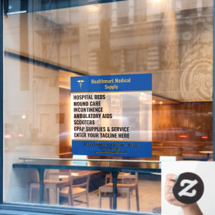 Customize Medical Supply Shop Product List Advert Window Cling