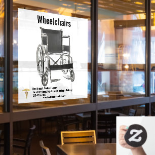 Customize Medical Supply Shop Wheelchair Large Window Cling