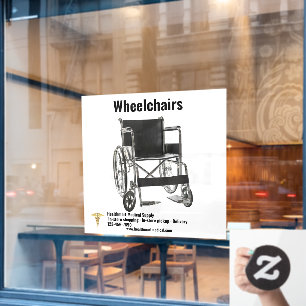 Customize Medical Supply Shop Wheelchair Large Window Cling