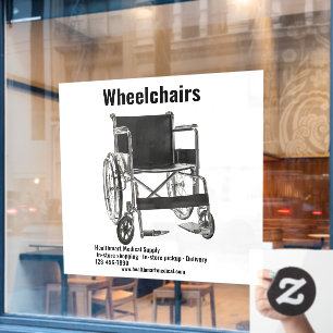 Customize Medical Supply Shop Wheelchair Large Window Cling