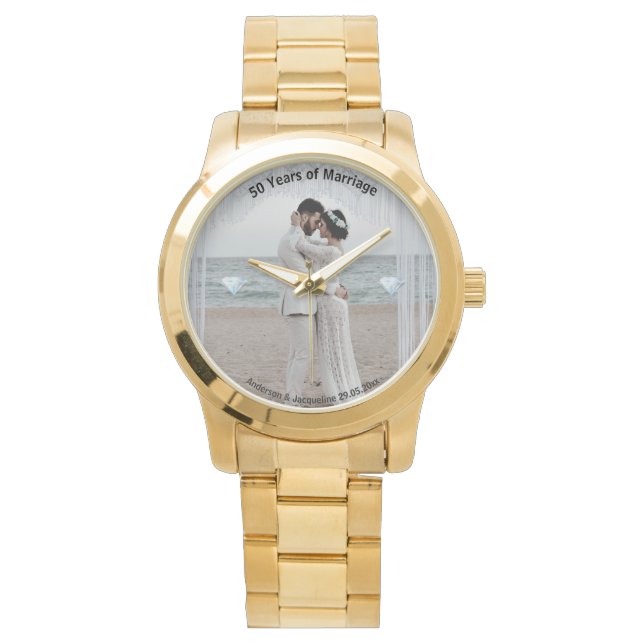 Customize Men's Photo Watch 50th Anniversary Gifts (Front)