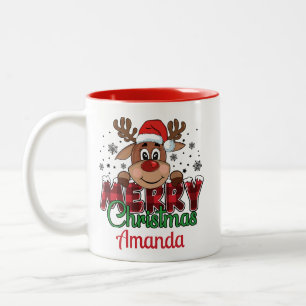 Customize Merry Christmas Reindeer Mug