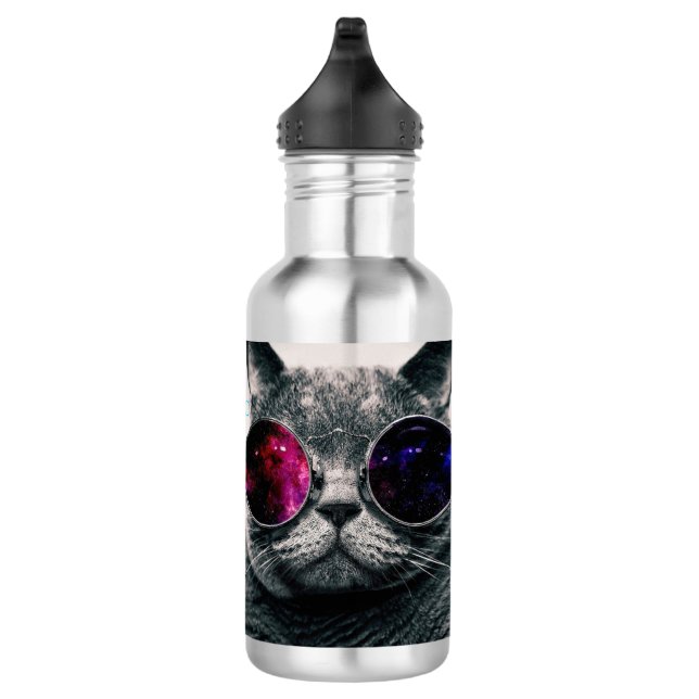 Customize Metal Water Bottle - Cool Cat (Right)