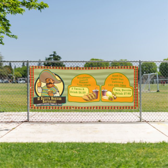 Customize Mexican Restaurant Food Pricing Large Banner (Insitu)