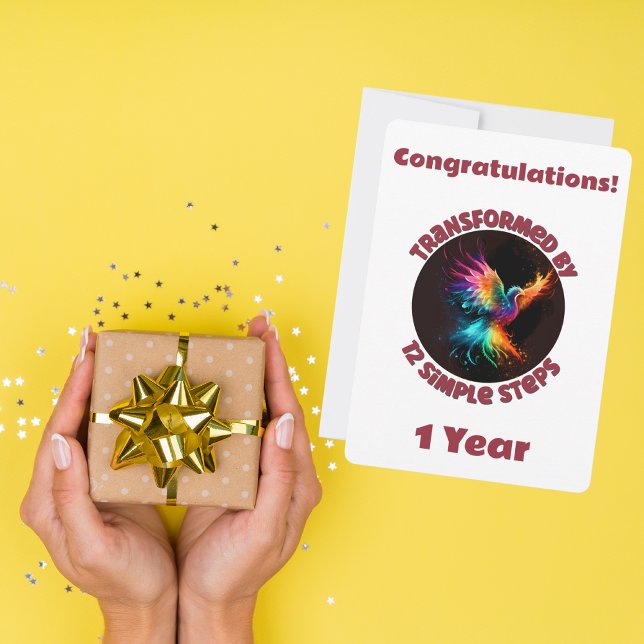 Customize Milestone Transformed by 12 Simple Steps Holiday Card (Creator Uploaded)