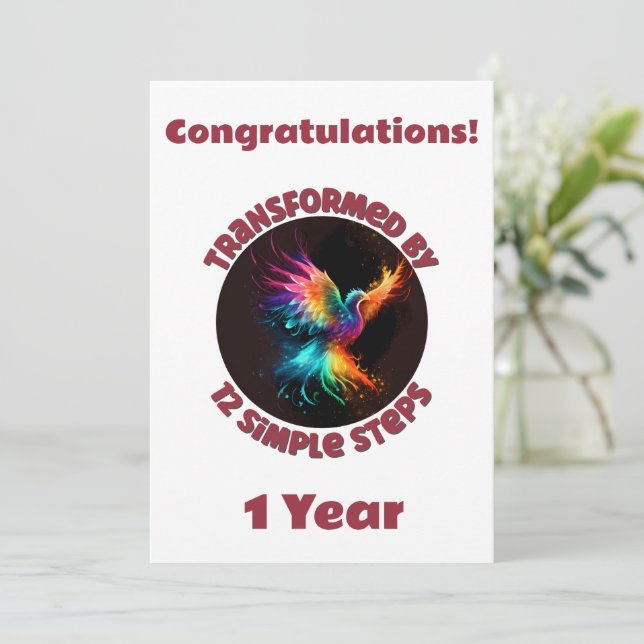 Customize Milestone Transformed by 12 Simple Steps Holiday Card (Standing Front)
