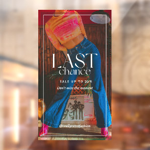 Customize Minimal Modern 90s Fashion Sale Clearanc Window Cling