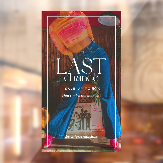 Customize Minimal Modern 90s Fashion Sale Clearanc Window Cling (Sheet 2)