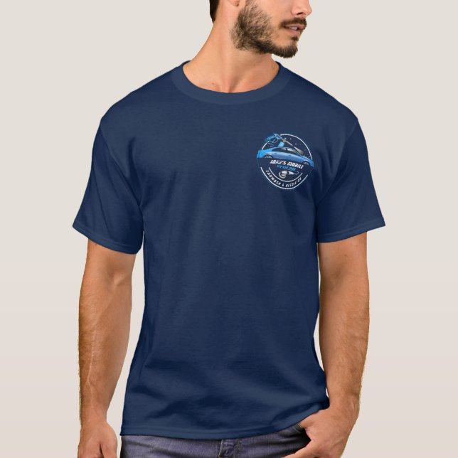 Customize Mobile Car Wash Detailing Blue Business T-Shirt (Front)