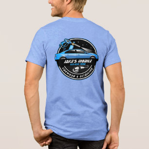 Customize Mobile Car Wash Detailing Blue Business Tri-Blend Shirt