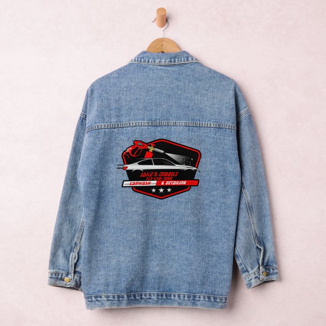 Customize Mobile Car Wash Detailing Business  Denim Jacket (Hangar)
