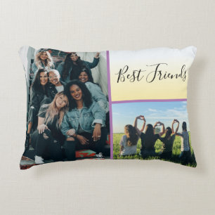 Customize Modern Best Friends Chic Quote  Accent Pillow