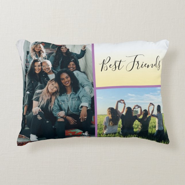 Customize Modern Best Friends Chic Quote  Accent Pillow (Front)