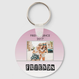 Customize Modern Best Friends Chic Quote Keychain