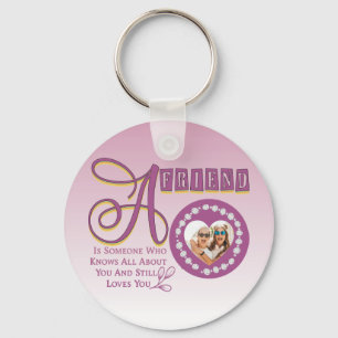 Customize Modern Best Friends Chic Quote Keychain