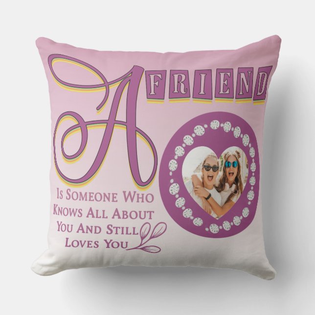 Customize Modern Best Friends Chic Quote Throw Pil Pillow (Front)