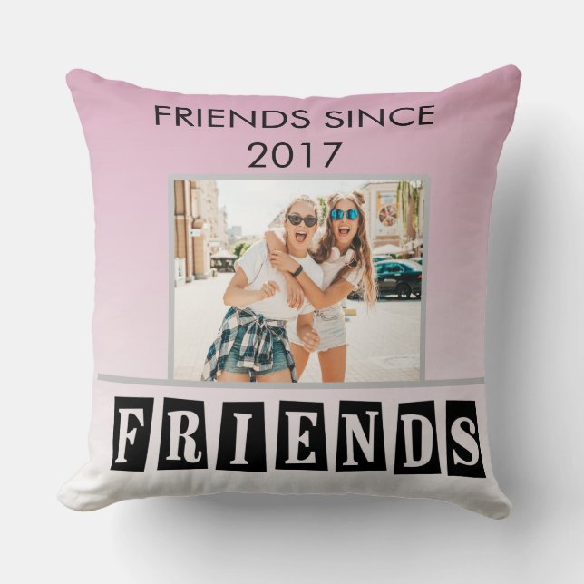 Customize Modern Best Friends Chic Quote Throw Pillow (Front)
