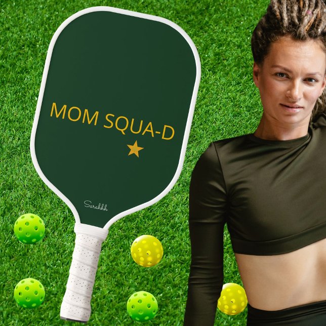 Customize Mom Squad Pickleball Cute Cool Name Gift Pickleball Paddle (Creator Uploaded)