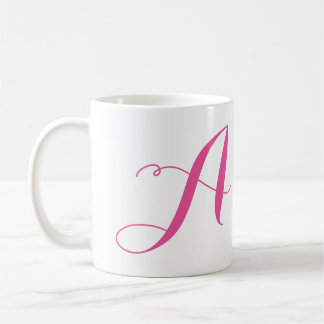 Customize Monogram-A/Pink Coffee Mug