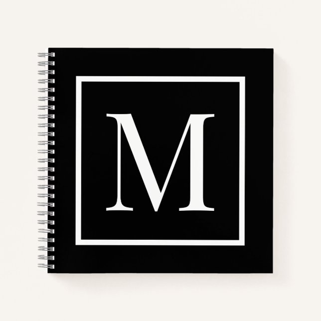 Customize monogram black white | Any background  Notebook (Front)