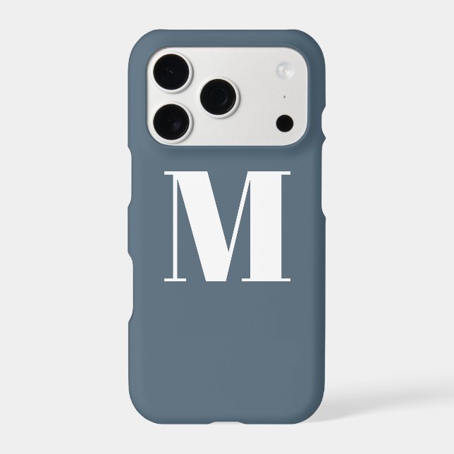 Customize monogram initial blue / grey white (Back)
