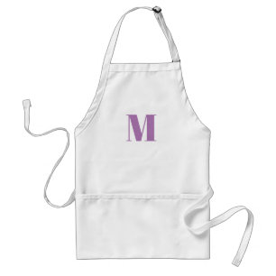 Customize monogram initial lavender lilac white standard apron