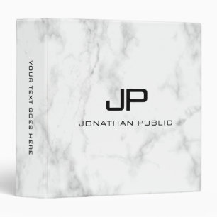 Customize Monogram Initial Marble Template Elegant Binder