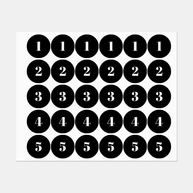 Customize monogram initial / number black white (Sheet)