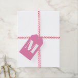 Customize monogram initial pink white gift tags<br><div class="desc">Customize monogram initial pink white Gift Tags</div>