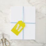 Customize monogram initial yellow white gift tags<br><div class="desc">Customize monogram initial yellow white Gift Tags</div>