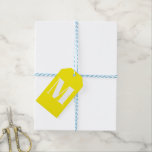 Customize monogram initial yellow white gift tags<br><div class="desc">Customize monogram initial yellow white Gift Tags</div>