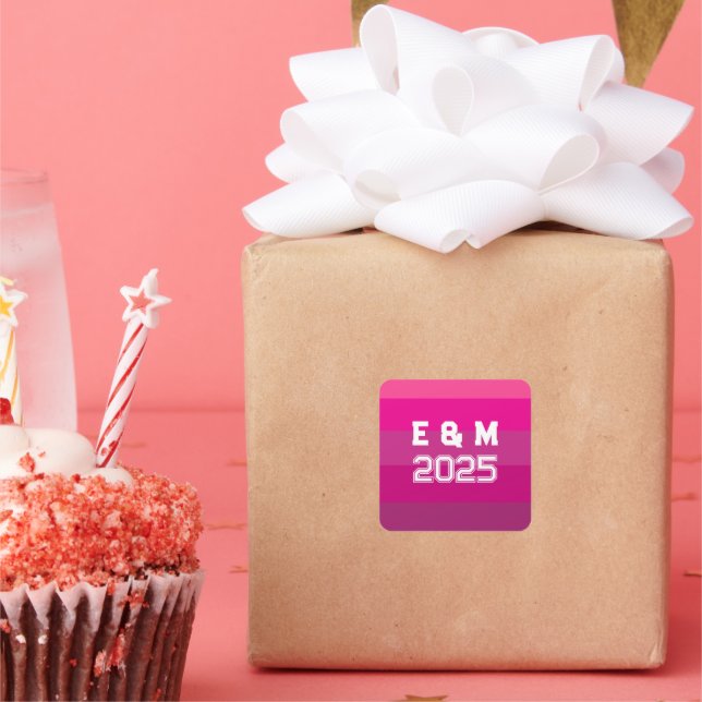 Customize Monogram Love  Square Sticker (Party)