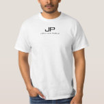 Customize Monogram Name Mens Modern Template T-Shirt<br><div class="desc">Customize Monogram Initial Letter Name Template Elegant Trendy Men's White Value T-Shirt.</div>