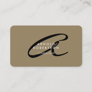 Customize Monogram Plain Beige Trend Business Card