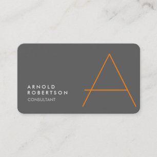 Customize Monogram Plain Grey Trendy Business Card