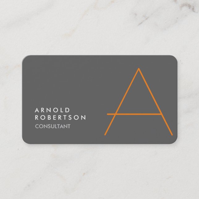 Customize Monogram Plain Grey Trendy Business Card (Front)