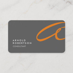 Customize Monogram Plain Grey Trendy Business Card