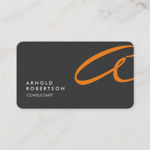 Customize Monogram Plain Grey Trendy Business Card