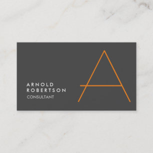 Customize Monogram Plain Grey Trendy Business Card