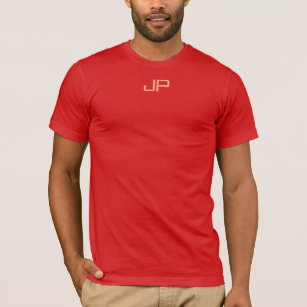Customize Monogrammed Initial Mens Template T-Shirt