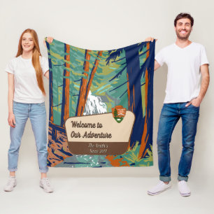 Customize Moran State Park Family Camping Adventur Fleece Blanket