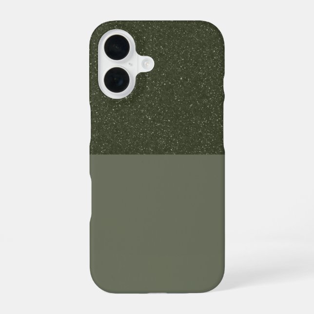 Customize Moss & Glitter iPhone 16 Case (Back)